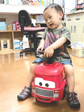 「Daddy Oh Daddy（ダディーオーダディー）のアイテム（パンツ）」を使った、pooh❁¨̮sukeさん（キッズ・80cm）の夏コーディネート