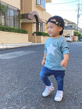 「1歳6ヶ月」｜「アイテム（帽子）」を使った、pooh❁¨̮sukeさん（キッズ・80cm）の秋コーディネート