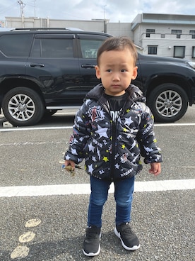 「DIESEL（ディーゼル）のアイテム（ジャケット/アウター）」を使った、pooh❁¨̮sukeさん（キッズ・80cm）の冬コーディネート