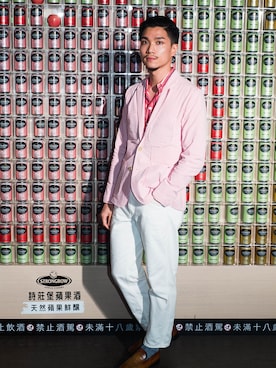 林育準🇹🇼さん（メンズ・180cm）の春コーディネート