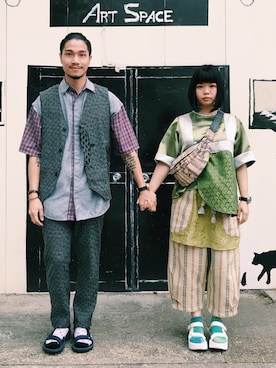 「KTZ（ケイティーゼット）のアイテム」を使った、林育準🇹🇼さん（メンズ・180cm）の春コーディネート