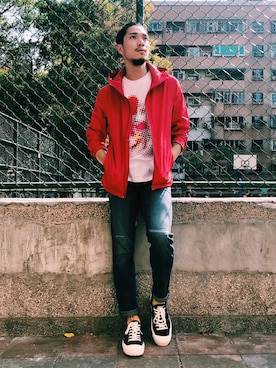 「圈入準」｜「アイテム（ジャケット/アウター）」を使った、林育準🇹🇼さん（メンズ・180cm）の秋コーディネート
