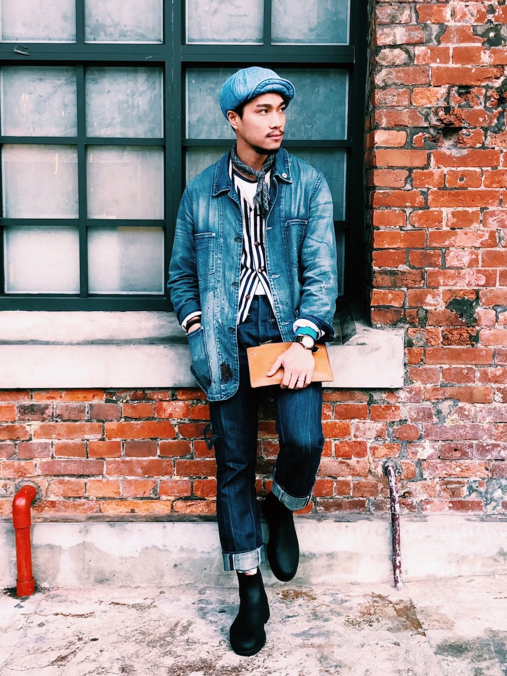 「秋のコーデ、denim、LEVI’S VINTAGE CLOTHING、大人カジュアル、VINTAGE、圈入、圈入準、Chainloop」｜「LEVI'S VINTAGE CLOTHINGのアイテム（デニムジャケット、ブルー系）」を使った、林育準🇹🇼さん（メンズ・180cm）の秋コーディネートの1枚目の写真