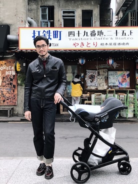 「圈入準」｜「アイテム（ジャケット/アウター）」を使った、林育準🇹🇼さん（メンズ・180cm）の冬コーディネート