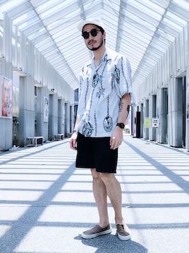 「Cienta（シエンタ）のアイテム」を使った、林育準🇹🇼さん（メンズ・180cm）の夏コーディネート
