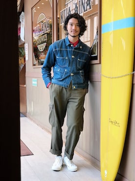 「圈入準」｜「アイテム（ジャケット/アウター）」を使った、林育準🇹🇼さん（メンズ・180cm）の冬コーディネート
