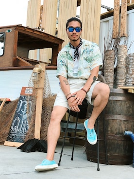 「Cienta（シエンタ）のアイテム」を使った、林育準🇹🇼さん（メンズ・180cm）の夏コーディネート