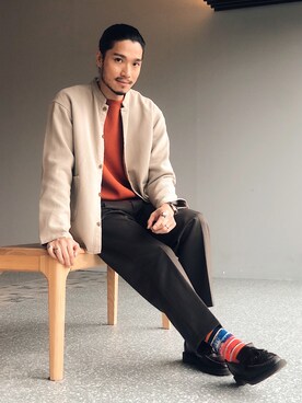 「圈入準」｜「アイテム（ジャケット/アウター）」を使った、林育準🇹🇼さん（メンズ・180cm）の冬コーディネート