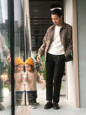 「圈入準」｜「アイテム（ジャケット/アウター）」を使った、林育準🇹🇼さん（メンズ・180cm）の冬コーディネート