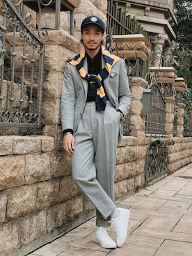 林育準🇹🇼さん（メンズ・180cm）の冬コーディネート