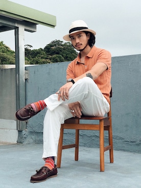 「圈入準」｜林育準🇹🇼さん（メンズ・180cm）の春コーディネート