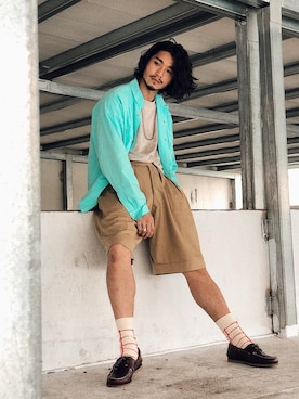 「圈入準」｜林育準🇹🇼さん（メンズ・180cm）の夏コーディネート