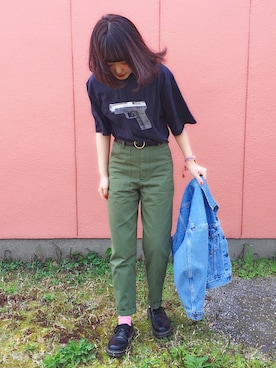 「mixxmixのアイテム」を使った、 李奈さん（レディース・158cm）の春コーディネート