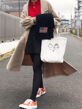 「kutir（クティール）のアイテム（トレンチコート）」を使った、 李奈さん（レディース・158cm）の冬コーディネート
