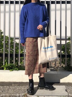 「ADER error（アーダーエラー）のアイテム（スカート）」を使った、 李奈さん（レディース・158cm）の秋コーディネート