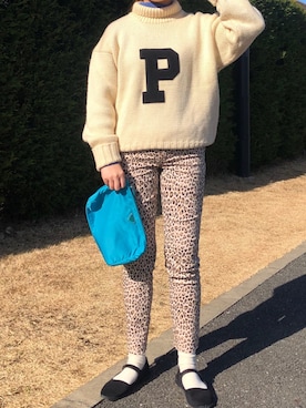 「カンフーシューズ」｜ 李奈さん（レディース・158cm）の冬コーディネート