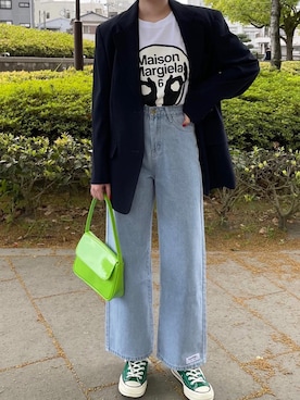 「FEKETE（フェケテ）のアイテム」を使った、 李奈さん（レディース・158cm）の春コーディネート