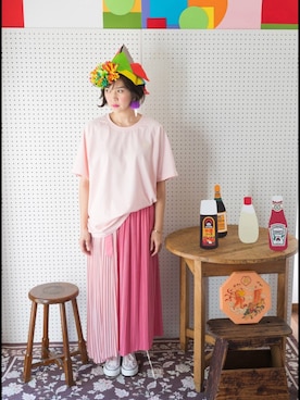 「 Tシャツ」｜coradeさん（レディース・160cm）の夏コーディネート