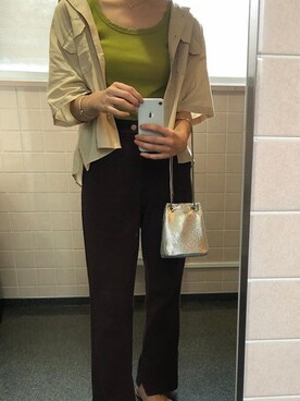 「LOWRYS FARM（ローリーズファーム）のショートＣＰＯシャツ　841006（シャツ/ブラウス）」を使った、noaさん（レディース・165cm）の冬コーディネート