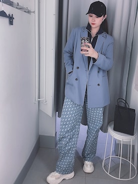 「H&M（エイチ・アンド・エム）のアイテム（ジャージ）」を使った、amiさん（レディース・163cm）の冬コーディネート