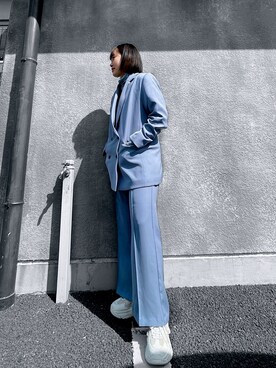 Gu ジーユー のセットアップ ブルー系 を使ったレディース人気ファッションコーディネート Wear