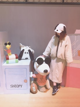 「ユニバ」｜「アイテム（ブルゾン）」を使った、Cocoaさん（レディース・162cm）の冬コーディネート