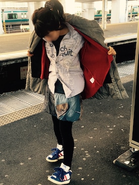 「Desigual（デシグアル）のアイテム（スカート）」を使った、dencoさん（レディース・158cm）の冬コーディネート
