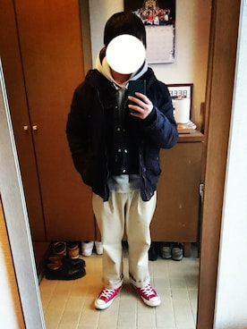 「H&M（エイチ・アンド・エム）のアイテム（ダウンジャケット/コート）」を使った、Taikiさん（メンズ・167cm）の冬コーディネート