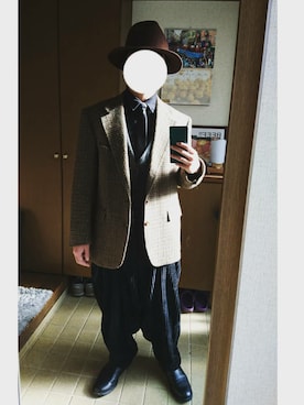 「my beautiful landlet（マイビューティフルランドレット）のアイテム（サロペット/オーバーオール）」を使った、Taikiさん（メンズ・167cm）の冬コーディネート