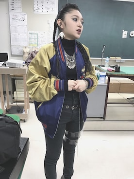 「オールバック」｜「アイテム（ジャケット/アウター）」を使った、애경さん（レディース・165cm）の冬コーディネート