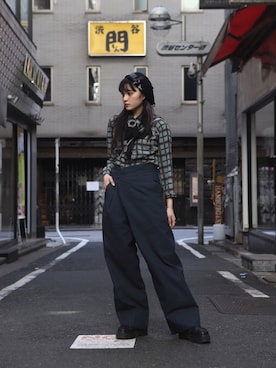 「M.Y.O.B（エム.ワイ.オー.ビー）のアイテム（ハンチング/ベレー帽）」を使った、애경さん（レディース・165cm）の春コーディネート
