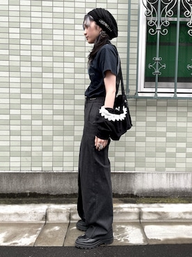 「ADER error（アーダーエラー）のアイテム（パンツ）」を使った、애경さん（レディース・165cm）の春コーディネート