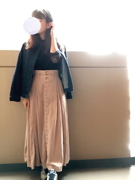 「RNA」｜「アイテム（デニムジャケット）」を使った、RINさん（レディース・158cm）の秋コーディネート