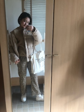 「GOGOSING（ゴゴシング）のアイテム（ジャケット/アウター）」を使った、motokaさん（レディース・162cm）の冬コーディネート