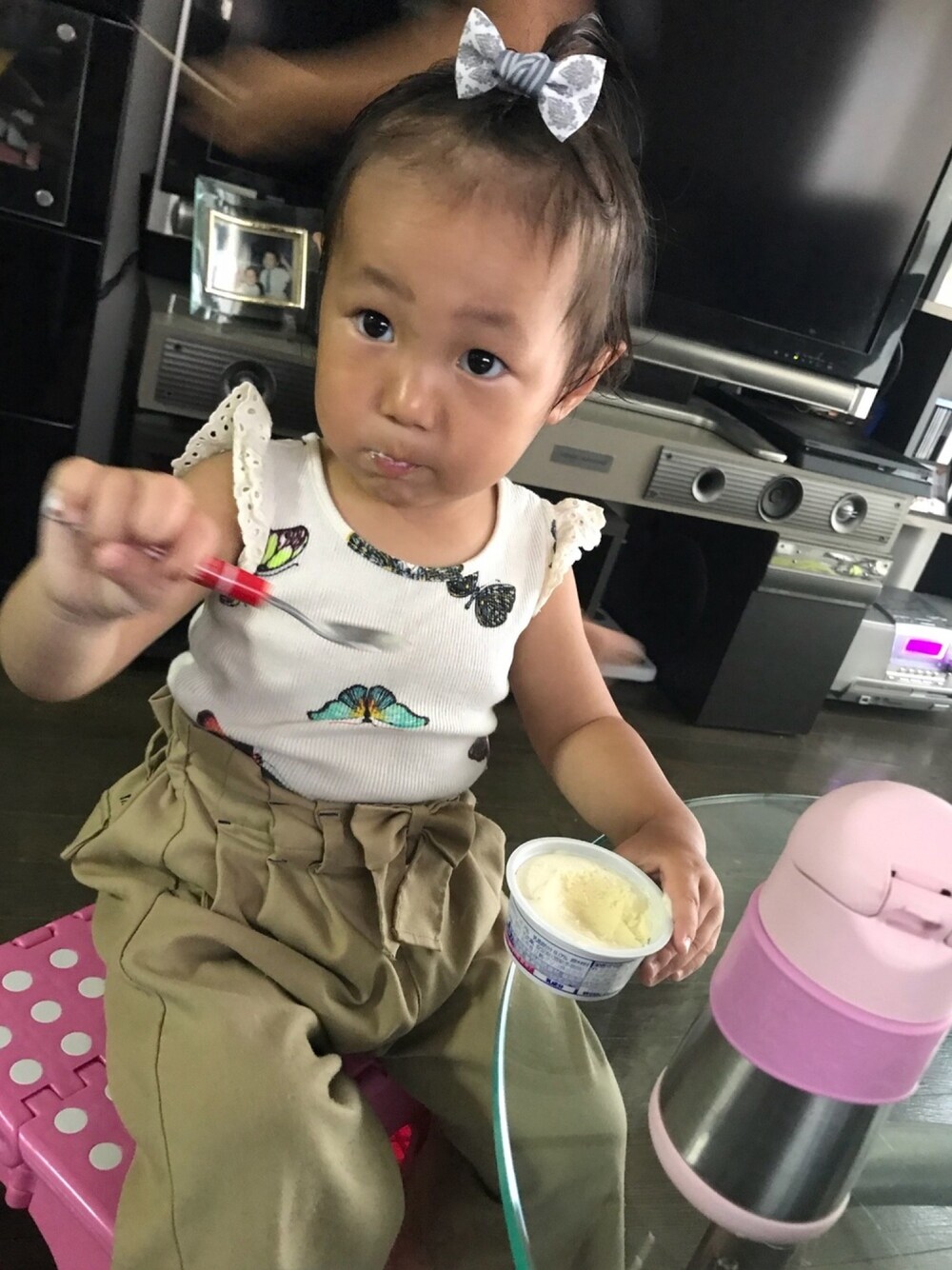 「babyGAPのアイテム（トップス、ホワイト系）」を使った、ichikan＊さん（キッズ・90cm）の秋コーディネートの1枚目の写真