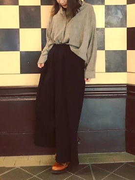 「グレンチェック」｜「アイテム（ハンチング/ベレー帽）」を使った、futureさん（レディース・153cm）の秋コーディネート