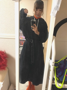 「アイテム（タイツ/ストッキング、オレンジ系）」を使った、WACOさん（レディース・160cm）の春コーディネート