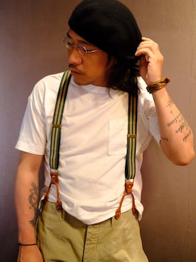 「OLD JOE & CO.（オールドジョーアンドコー）のアイテム（チノパンツ）」を使った、ケンジさん（メンズ・170cm）の夏コーディネート