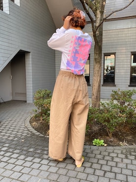 「アイテム（サンダル、グリーン系）」を使った、oruaさん（レディース・173cm）の春コーディネート