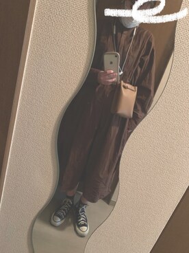 「TODAYFUL（トゥデイフル）のアイテム（シャツワンピース）」を使った、meiさん（レディース・160cm）の秋コーディネート