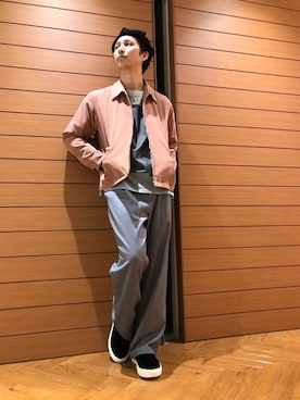 「tk.TAKEO KIKUCHI」｜「アイテム（スリッポン）」を使った、tk.TAKEO KIKUCHI 国分寺マルイさん（メンズ・178cm）の秋コーディネート