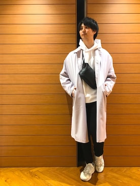 「tk.TAKEO KIKUCHI（ティーケータケオキクチ）のアイテム（ステンカラーコート）」を使った、tk.TAKEO KIKUCHI 国分寺マルイさん（メンズ・178cm）の冬コーディネート