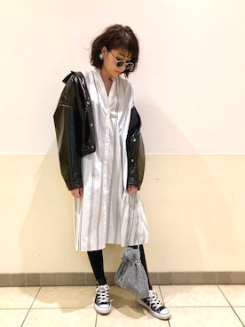 「2wayワンピース」｜「アイテム（ジャケット/アウター）」を使った、*･Risa･*さん（レディース・163cm）の冬コーディネート
