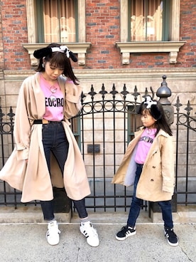 「大阪旅行」｜「アイテム（その他アウター）」を使った、*･Risa･*さん（レディース・163cm）の春コーディネート