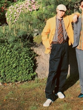「70's」｜「アイテム（ハンチング/ベレー帽）」を使った、ヒョンヒョンさん（メンズ・170cm）の夏コーディネート