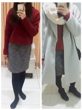 事務OLりんこ☺︎さん（レディース・158cm）の冬コーディネート