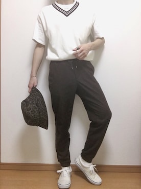 「G.O.C（ジーオーシー）のアイテム（帽子）」を使った、れんさん（メンズ・171cm）の春コーディネート