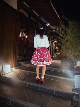 「BABY, THE STARS SHINE BRIGHT」｜「アイテム（スカート）」を使った、⑅ 𝔪 𝔞 𝔯 𝔦 ⑅さん（レディース・155cm）の秋コーディネート