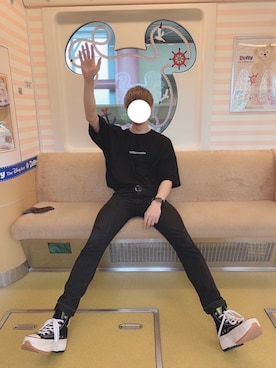 「JW Anderson（ジェイダブリューアンダーソン）のアイテム（スニーカー）」を使った、m_rさん（メンズ・178cm）の夏コーディネート