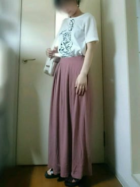 「haco!（ハコ）のpolka polka スポーツサンダル（サンダル）」を使った、ぽるかさん（レディース・159cm）の夏コーディネート